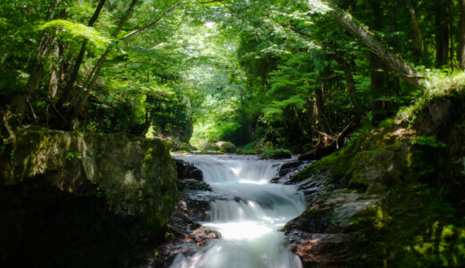 殿渕・伏伸の滝・舟作の秋田鵜養（うやしない）地域の渓流と滝見スポット